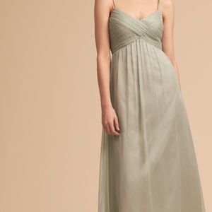 BHLDN Brigitte sage bridesmaid gown